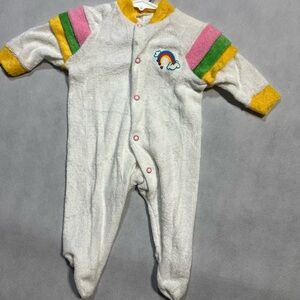 NWT Vintage Fry-Togs Rainbow One Piece Terry cloth